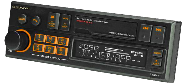 Pioneer SXT-C10PS - Schräg - Weiss-Orange